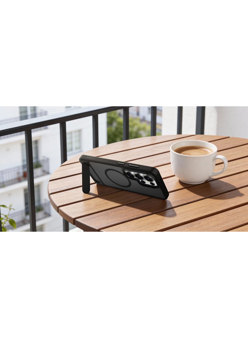 ليفيلو حافظة سامسونج جالاكسي S26 ألترا متوافقة مع MagSafe مع قاعدة مدمجة، طبقة مقاومة لبصمات الأصابع، حواف مرتفعة لحماية الكاميرا والشاشة، حافة مقاومة للصدمات، تم اختبارها لتحمل السقوط من ارتفاع 5 أقدام - Image 5